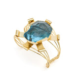 Gold Metal Bracelet With Swarovski Stone