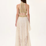 SS26-D-1016-38 raisa_vanessa maxi-dress-with-knitted-top-and-two-layered-lace-skirt-with-gold-metal-borderline