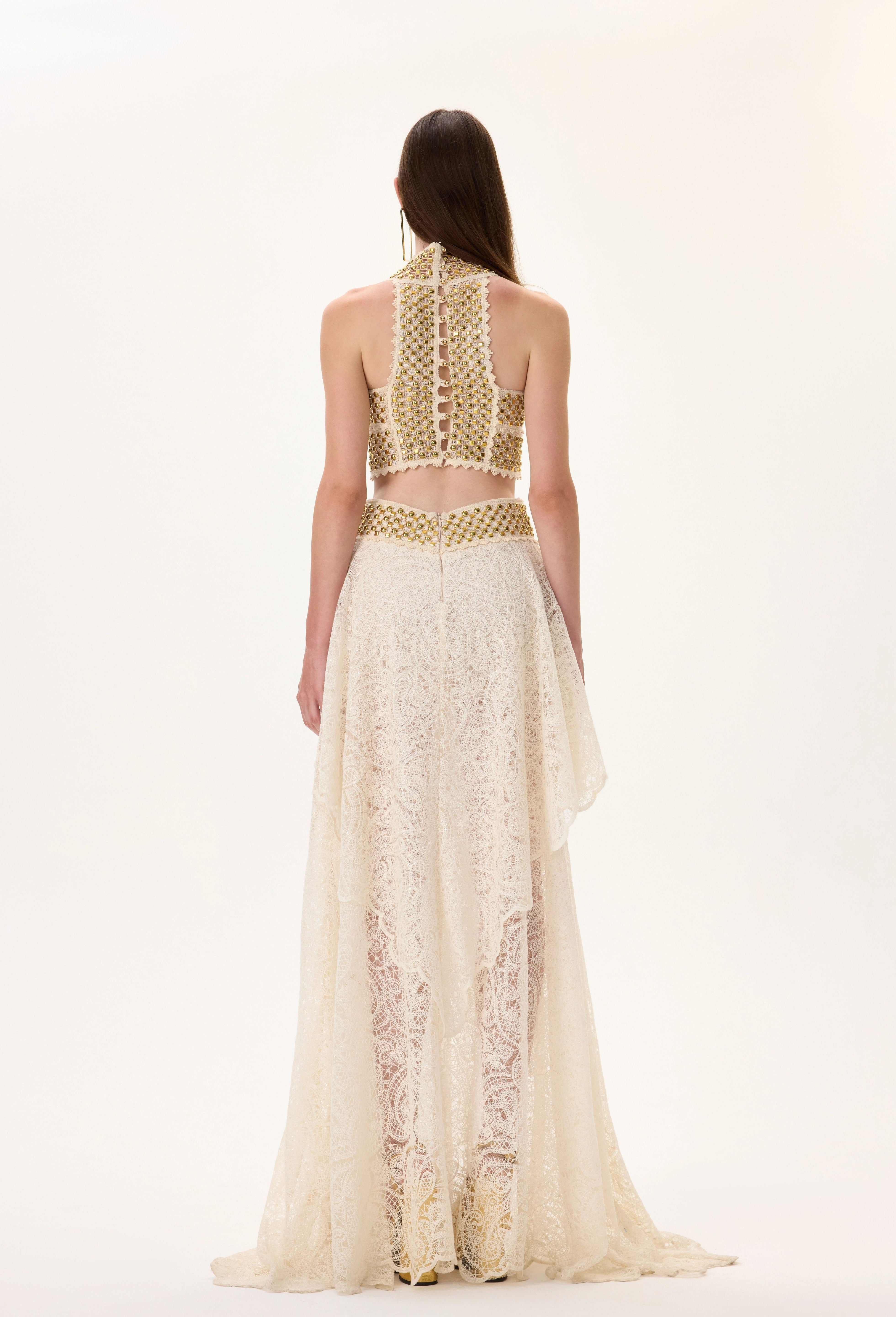 SS26-D-1016-38 raisa_vanessa maxi-dress-with-knitted-top-and-two-layered-lace-skirt-with-gold-metal-borderline