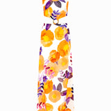 Halter Neck Floral Maxi Dress With Cutout Details