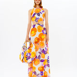 Halter Neck Floral Maxi Dress With Cutout Details