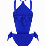 Pleated Halter Neck Swimsuit