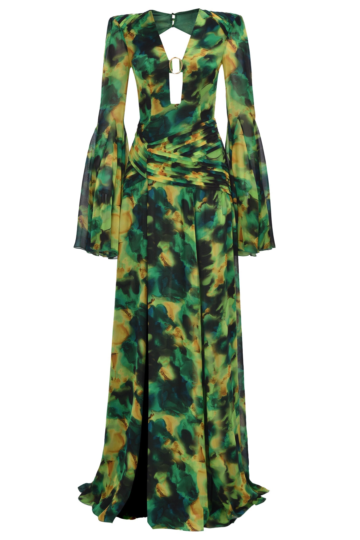 RS23-D-2053-Green-42 raisa_vanessa chiffon-v-neck-maxi-dress-with-high-slit-and-gemstone
