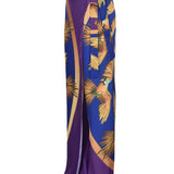 Patterned Satin Maxi Skirt Pants