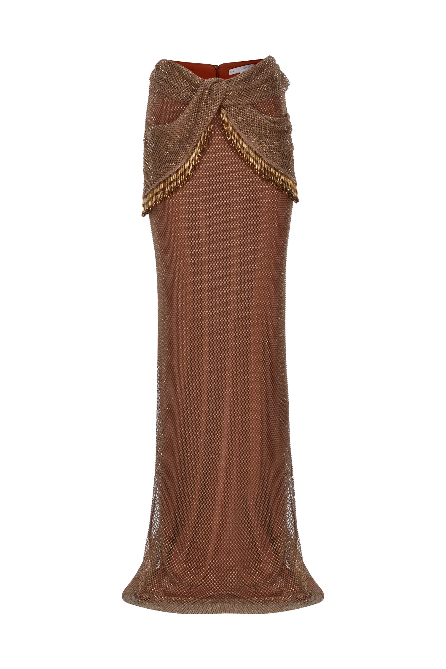 RS23-S-2005-Cinnamon-40 raisa_vanessa crystal-embellished-fishnet-maxi-skirt-with-beaded-fringe-details