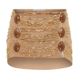 Gold Chain and Rhine Stone Chiffon Mini Skirt With Gemstone Details