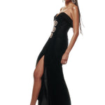 FW23-D-4095-Black-36 raisa_vanessa strapless-black-velvet-corset-maxi-dress-with-high-slit-and-crystal-accessory-detail