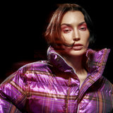 Purple Ecose Taffeta Puffer Jacket