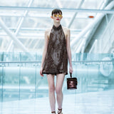 Sequined Halter Neck Mini Dress