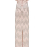 Plated Structured Beaded Maxi Dress