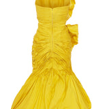 Yellow One Shouldered Mini Dress