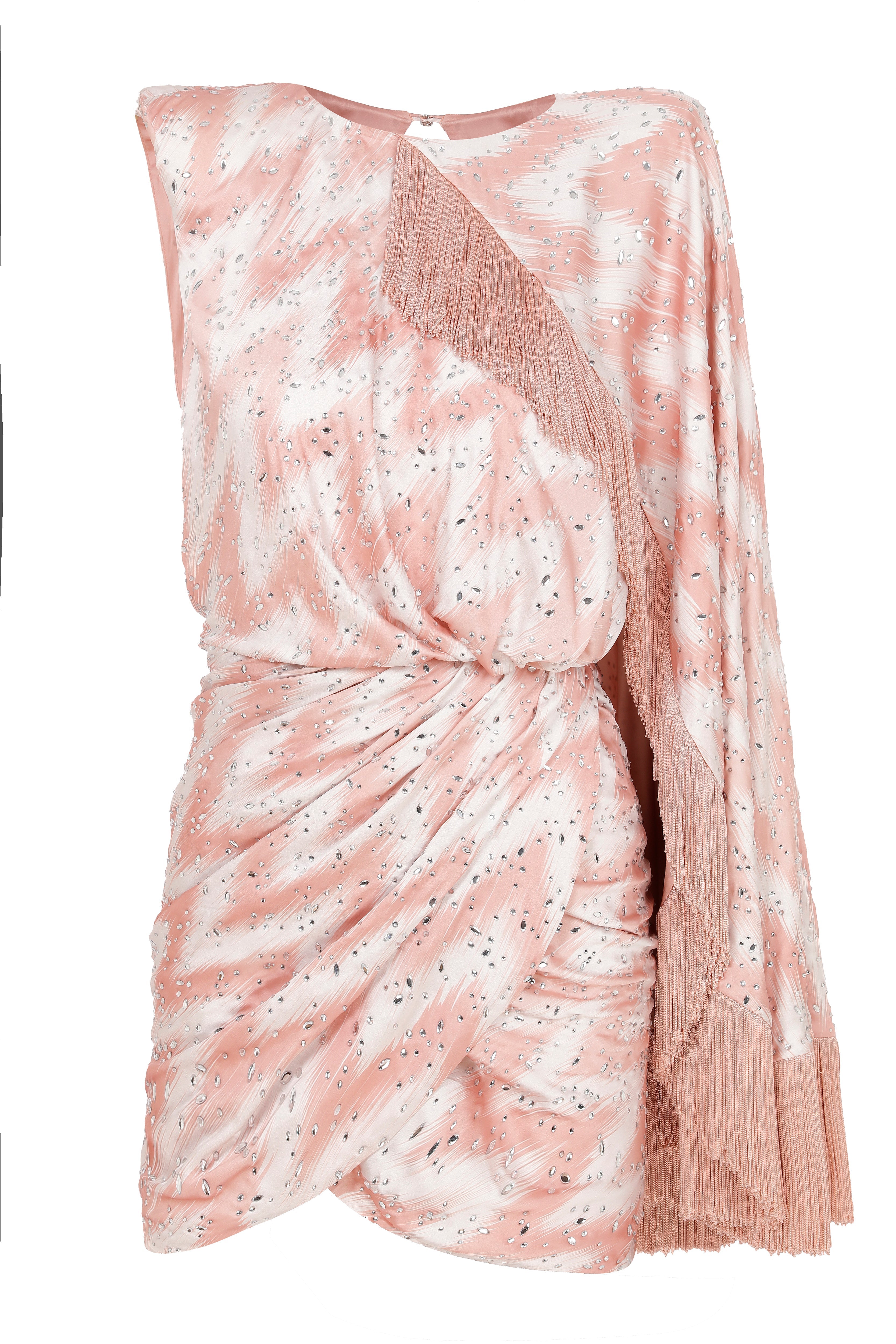 SS20-D-1038 raisa_vanessa pink-zigzag-patterned-wrapped-mini-dress