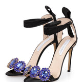 Single Band Black Heels With Crystal