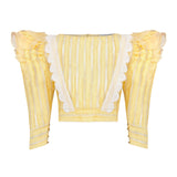 Yellow Long Sleeved Top with Floral Embroidered Lace