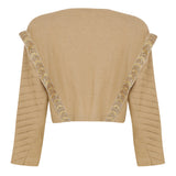 Strass Embellished Camel Sweater