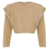 Strass Embellished Camel Sweater