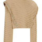 Strass Embellished Camel Sweater