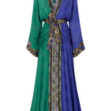 Satin Wrap Maxi Robe Dress