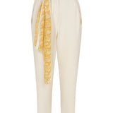 High Waisted Pants with Satin Belt