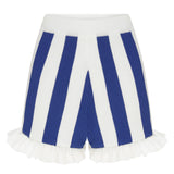 Striped High Waist Knit Mini Shorts