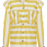 Striped Linen Shirt with Gold Buckles