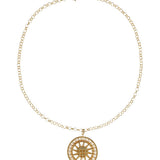 Gold Necklace with Sun Detail