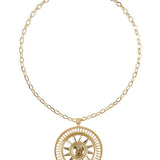 Gold Necklace with Sun Detail