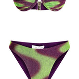 Geometric Printed Strapless Bikini Set