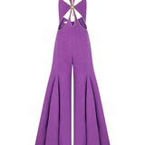 Halter Neck Palazzo Jumpsuit with Cutout Details