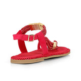 Knotty Sandals with Gold Buckles