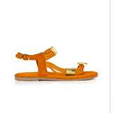 Knotty Sandals with Gold Buckles