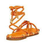 Knotty Sandals with Gold Buckles