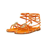 Knotty Sandals with Gold Buckles