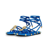 Knotty Sandals with Gold Buckles