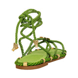 Knotty Sandals with Gold Buckles