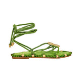 Knotty Sandals with Gold Buckles