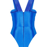 V-Neck Swimsuit with Cutout Details