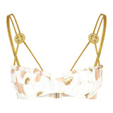 Printed Crop Top with Gold Buckles