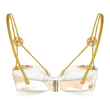 Printed Crop Top with Gold Buckles