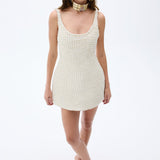 Crystal And Pearl Beaded Hand Embroidered Sculptural Mini Dress