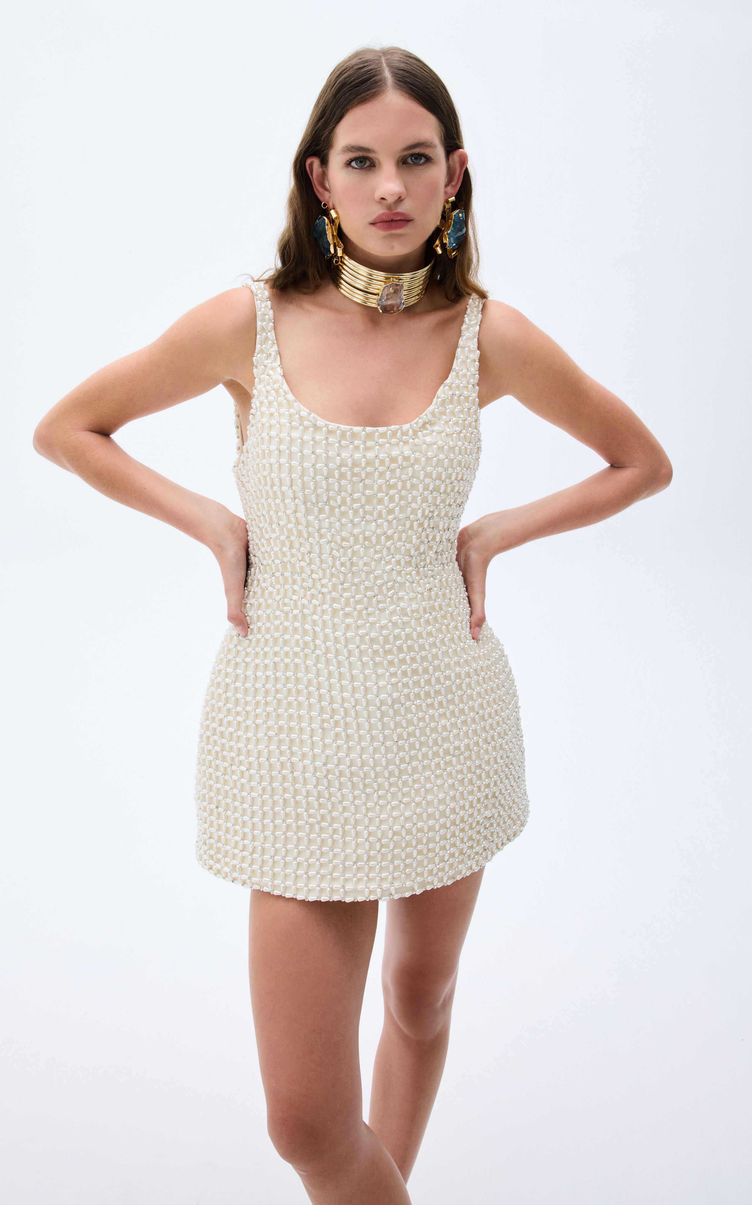 SS25-D-1004-white-42 raisa_vanessa crystal-and-pearl-beaded-hand-embroidered-sculptural-mini-dress