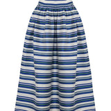 Navy Striped Maxi Skirt