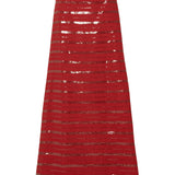 Brick Linen Maxi Skirt With Sequined Stripes & Handmade Belt Detail