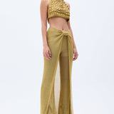 Glittered Gold Knit Pareo Pants