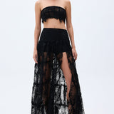 Black Guipure Gypsy Skirt