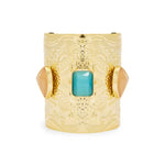 SS26-ACC-1005 raisa_vanessa gold-plated-bracelet-with-blue-and-peach-diamonds