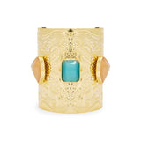 SS26-ACC-1005 raisa_vanessa gold-plated-bracelet-with-blue-and-peach-diamonds