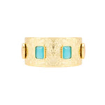 SS26-ACC-1006 raisa_vanessa gold-plated-choker-with-blue-and-peach-diamonds