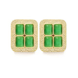 SS26-ACC-1015 raisa_vanessa rectangular-gold-plated-earrings-with-green-diamonds