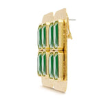 rectangular-gold-plated-earrings-with-green-diamonds raisa_vanessa rectangular-gold-plated-earrings-with-green-diamonds